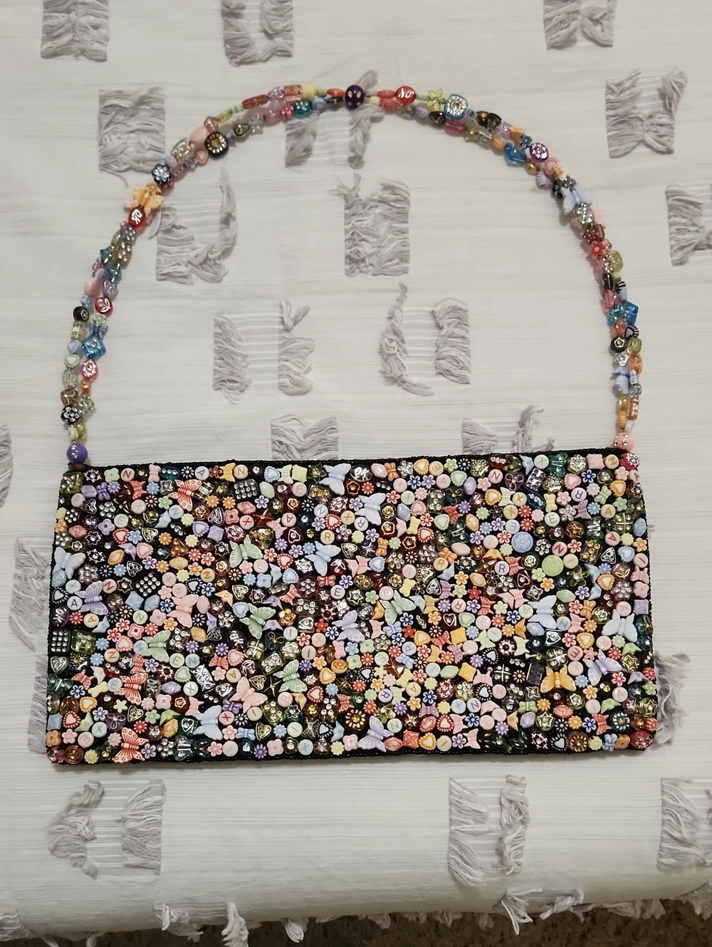 Multicolor Beaded Floral Evening Clutch